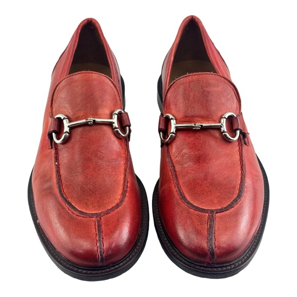 Roberto Botticelli Men’s Red Leather Shoes Horsebit Loafers Men's US 8|4… - Picture 3 of 8
